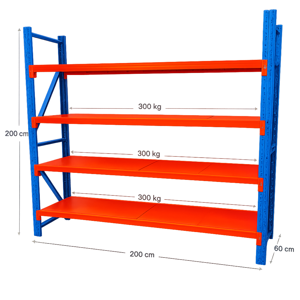 Mini Porta-Pallet 200cm Laranja - Medidas