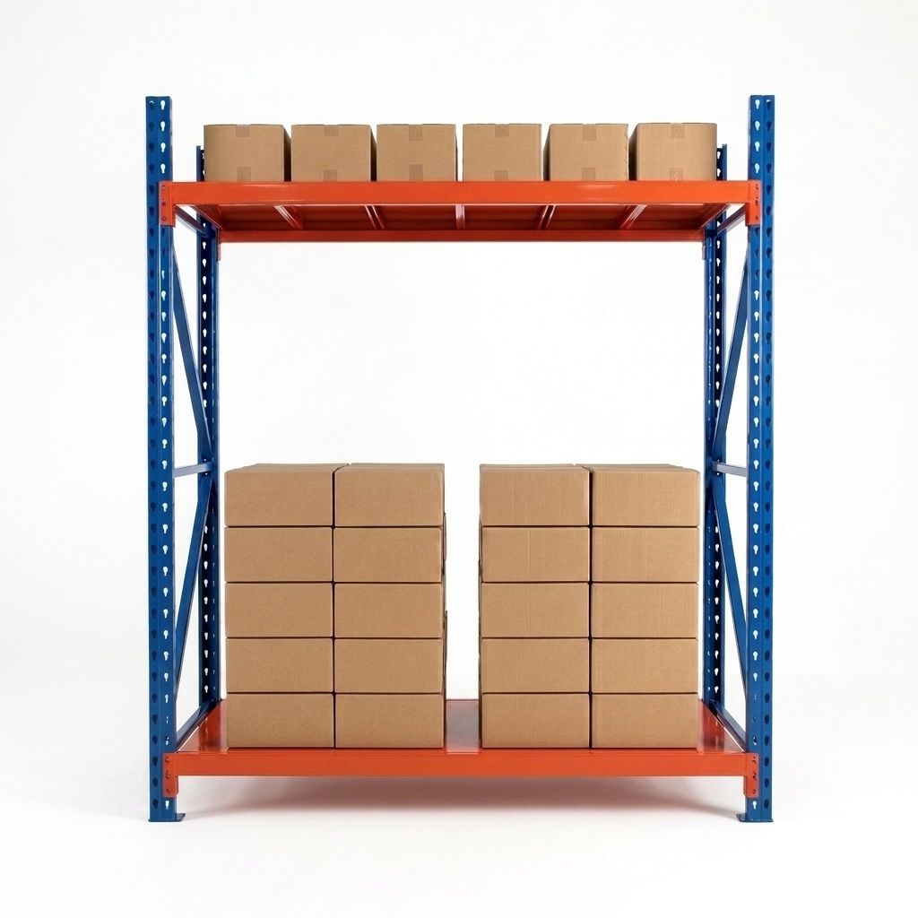 Mini Porta-Palete de 2 níveis azul e laranja